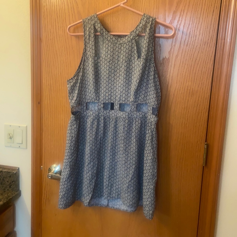 Black and white mini dress with cutouts